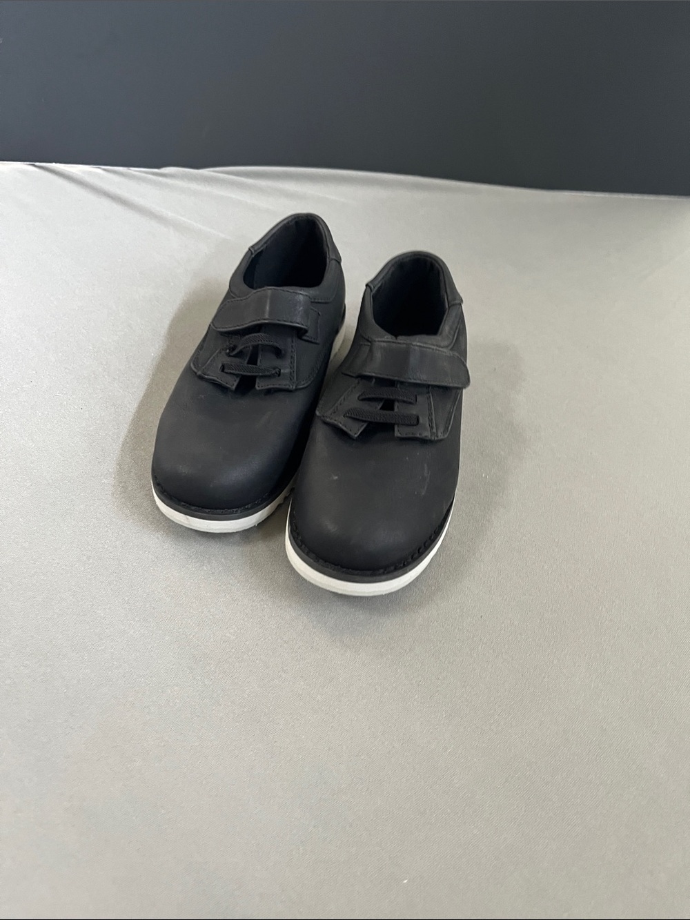 Kids Black Slip-On Casual Shoes with Hook Strap